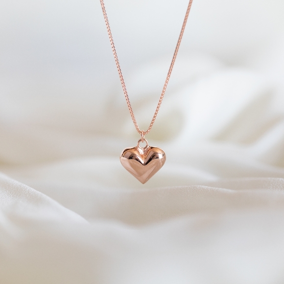 Rose Gold Heart Necklace (S925) - Only 3 left! - Picture 3 of 5